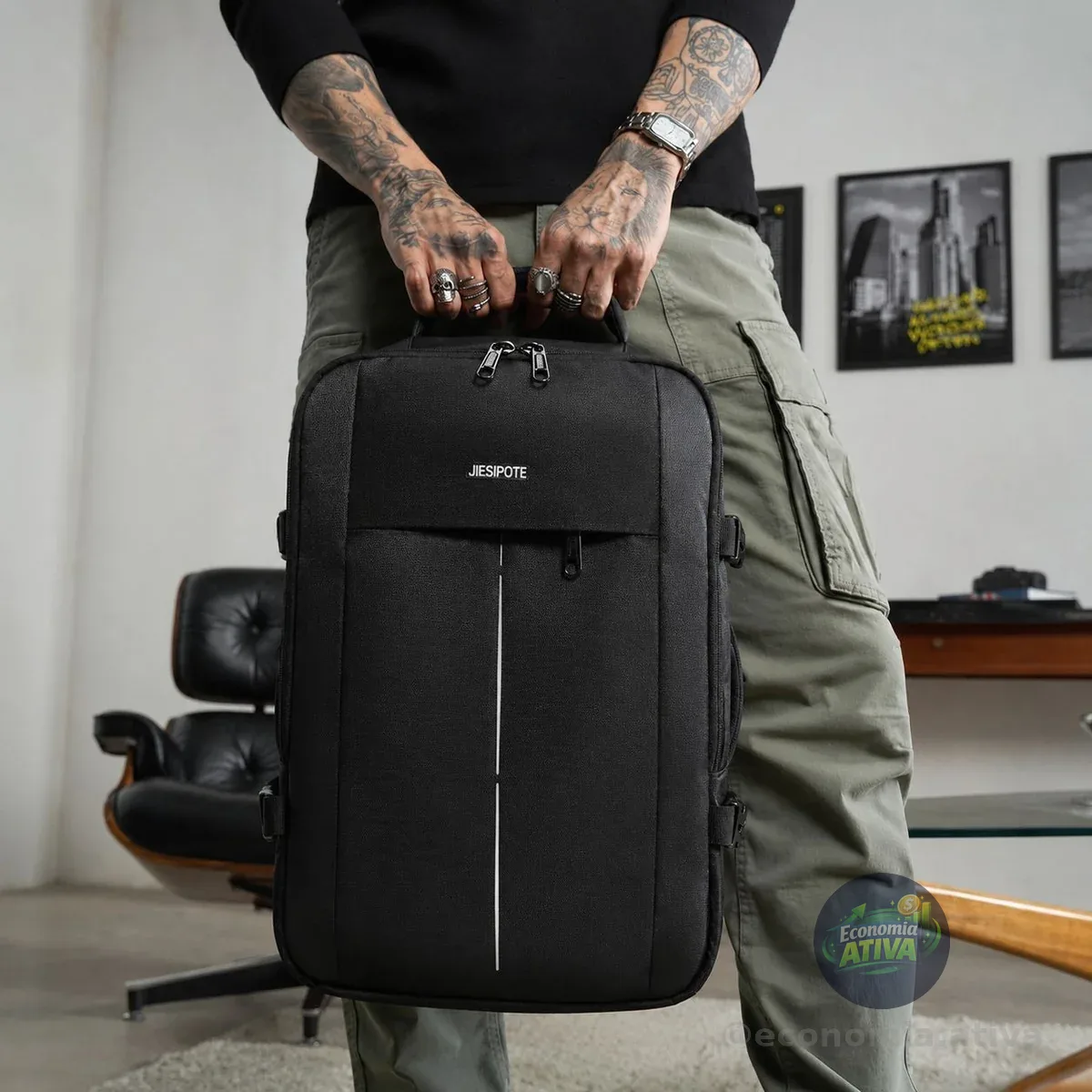 Mochila De Negócios Impermeávela Senha De Bloqueio
