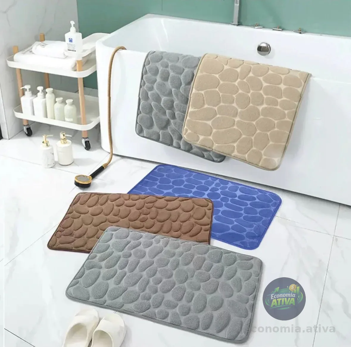 Kit 2 Tapetes Para Banheiro Antiderrapante Super Soft