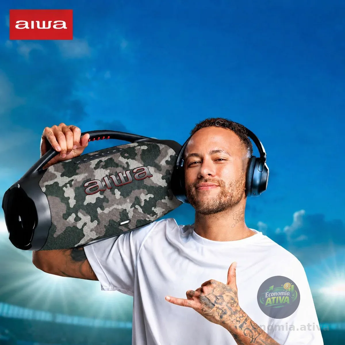 Caixa De Som Boombox Plus Aiwa