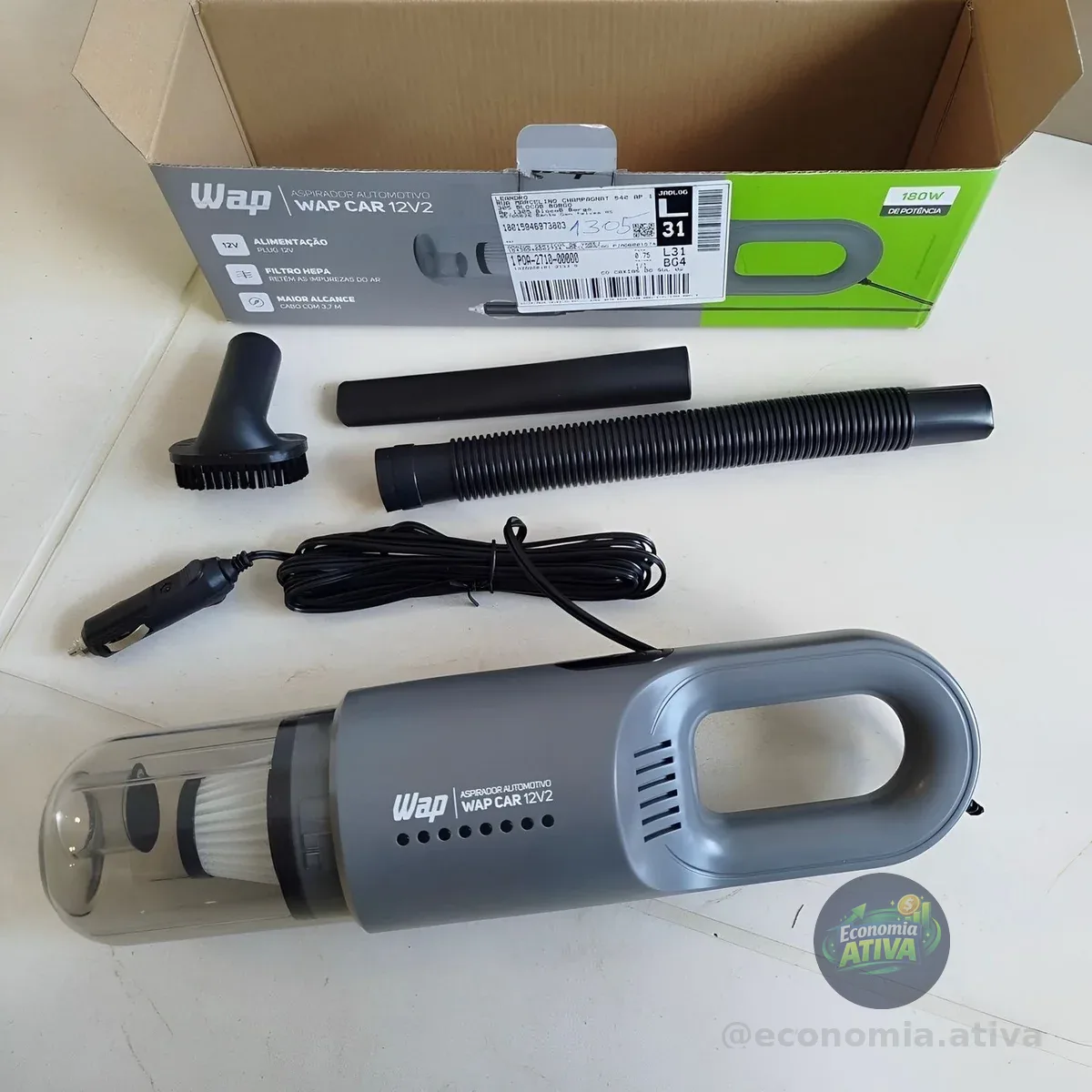 WAP Aspirador Automotivo Portátil 12V
