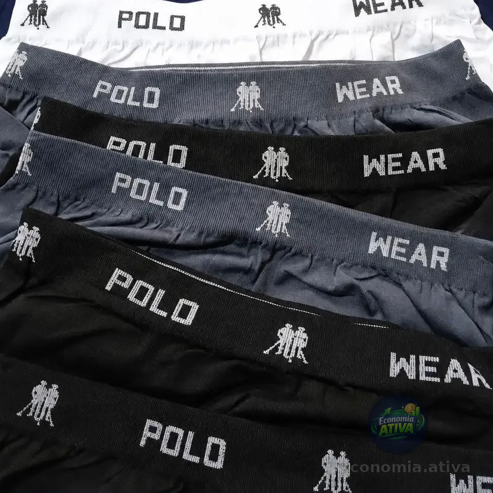 Kit 12 Cuecas Boxer Polo Wear Microfibra