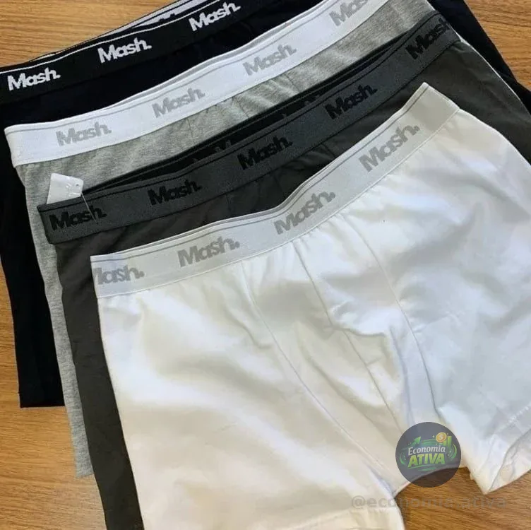 Kit 12 Cuecas Boxer Algodão Mash