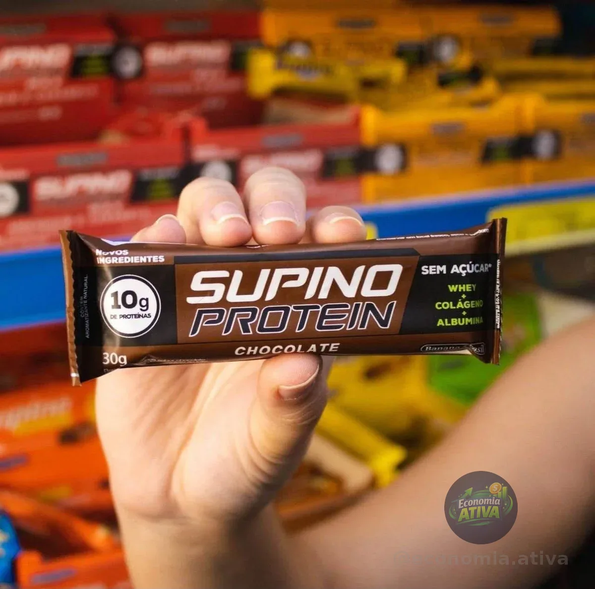 Barra De Proteína Supino Protein Chocolate - 12 Unidades De 30G