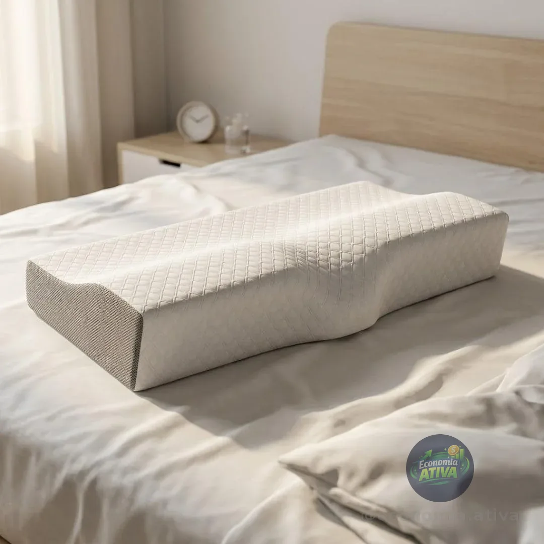 Travesseiro Cervical Nasa Coluna Relax Carvão Ativado