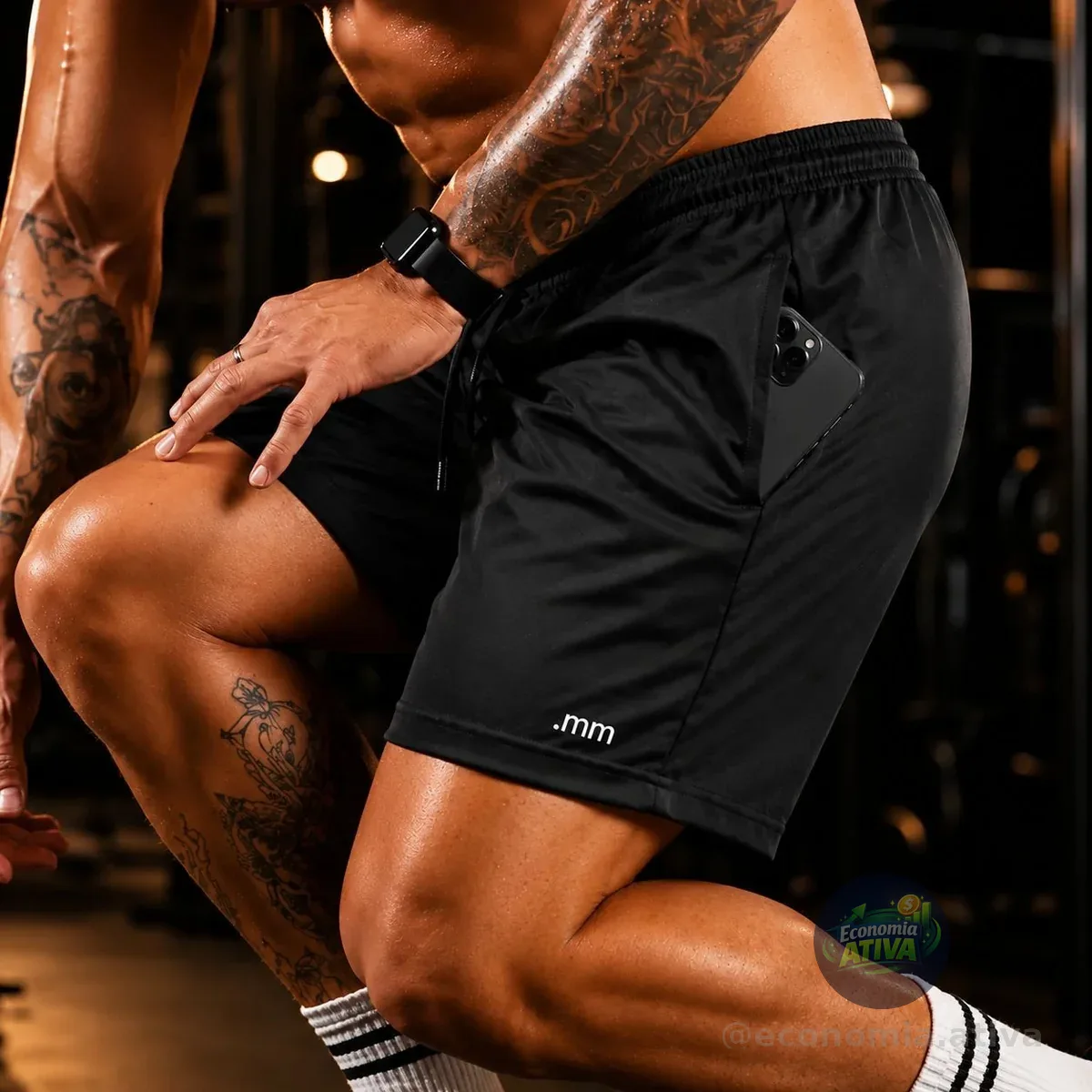 Kit 3 Short Masculina Academia