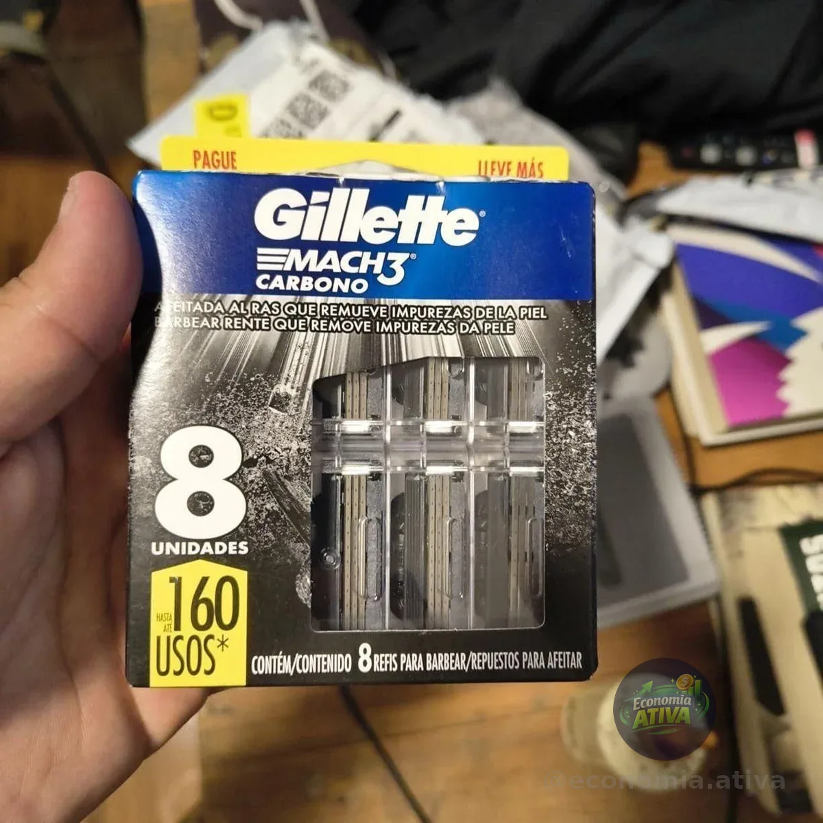 Gillette Mach3 Carbono Carga 8 Unidades