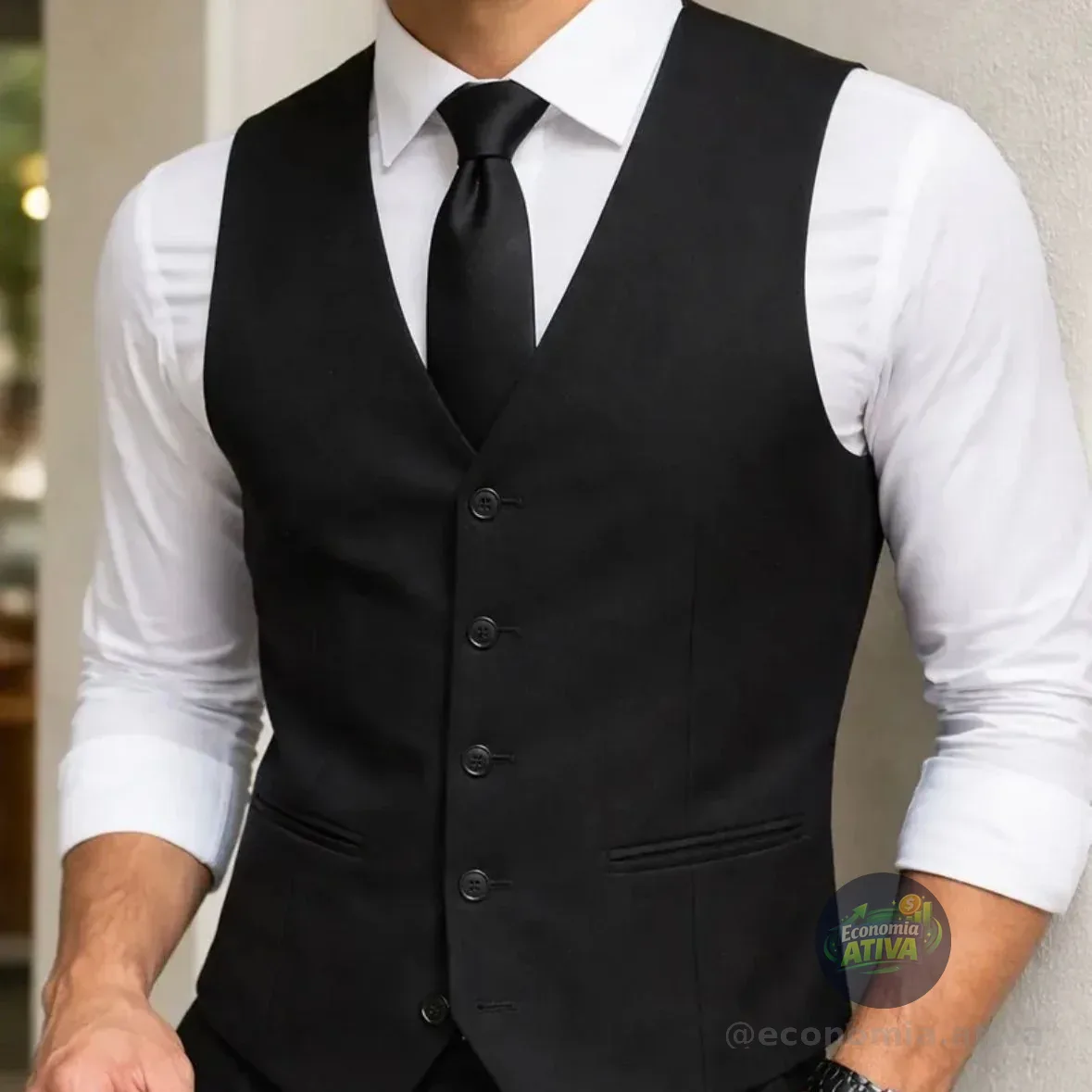 Colete Social Masculino Com Regulagem (6 cores)