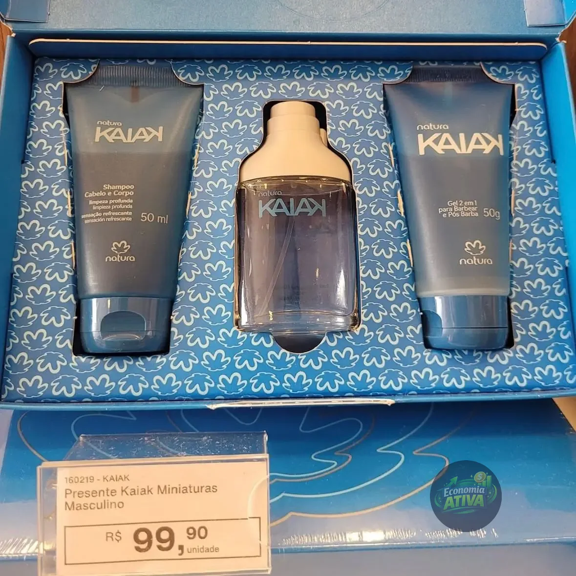 Presente Kaiak Colônia 25ml, Shampoo E P Barba 50ml