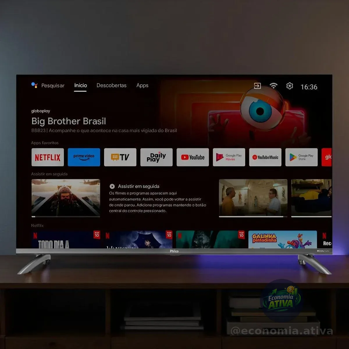 Smart Tv 39 Philco Full Hd Roku Tv Dolby Audio P39cra