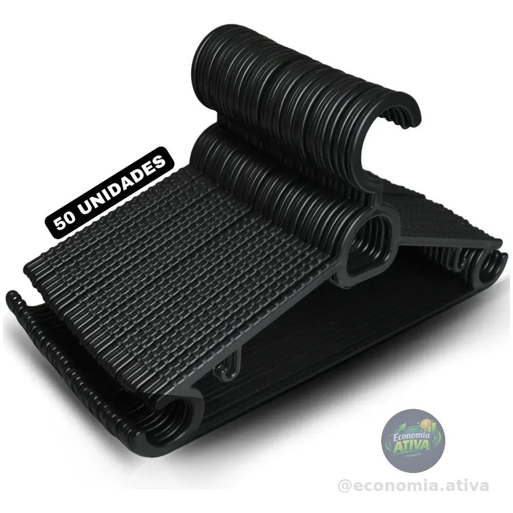 50 Cabides Pretos Para Atacado Antideslizante Organizador Para Camisas Camisetas Calças Ternos Vestidos Roupas Em Geral Preto