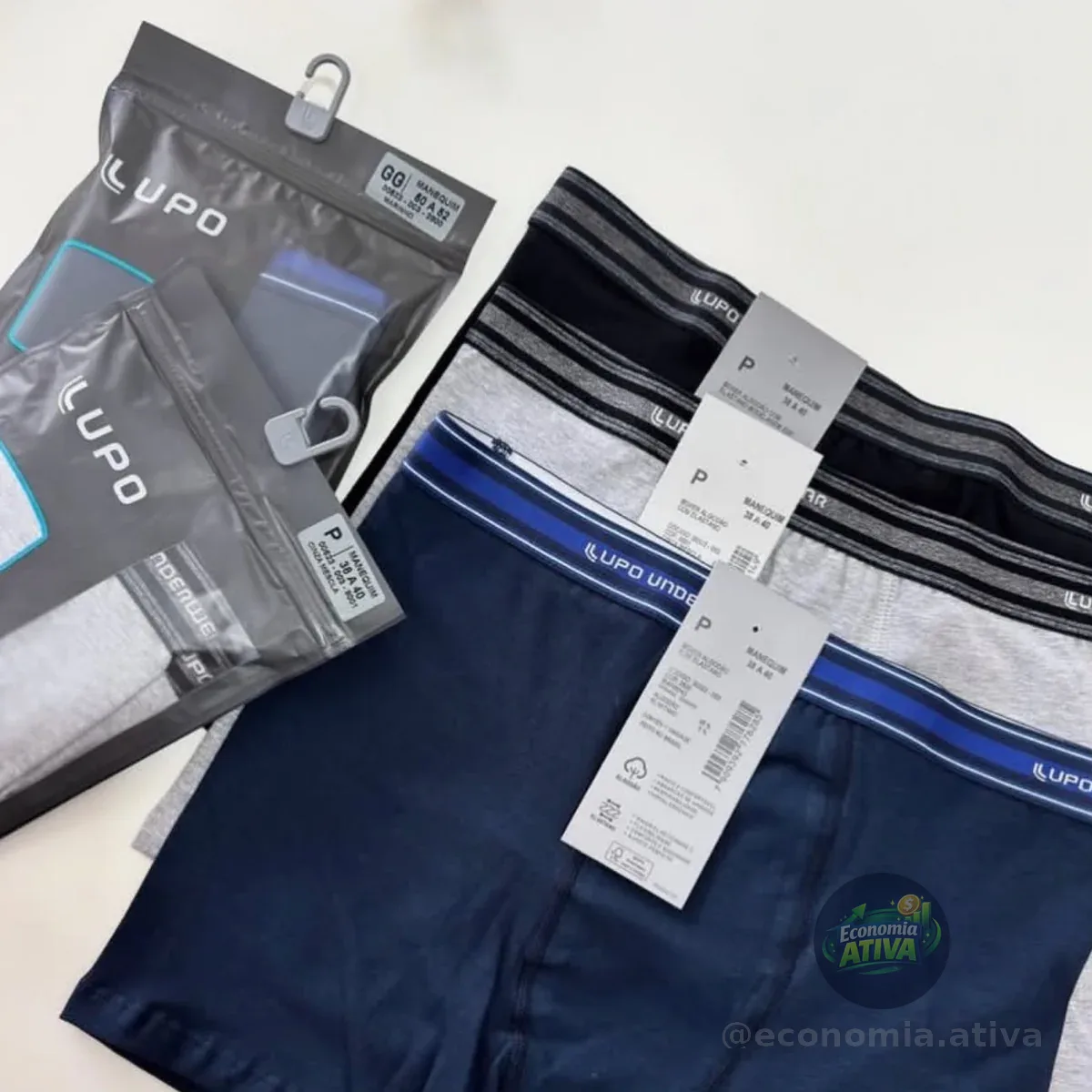 Kit 4 Cuecas Lupo Boxer Algodão