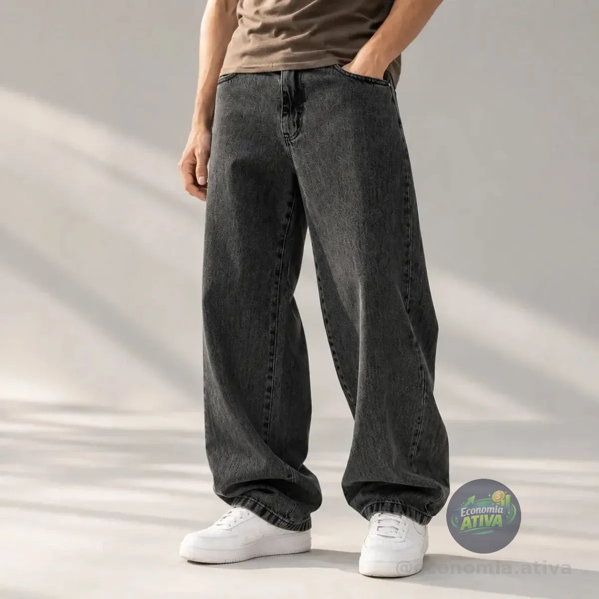 Calça Balão Baggy Oversize Jeans