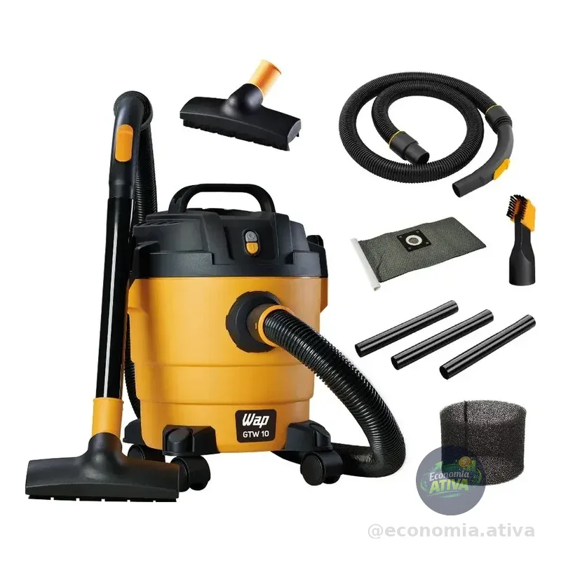 Aspirador De Pó E Água Wap Gtw 10 Compacto 1400w 10 Litros Amarelo/preto 127v