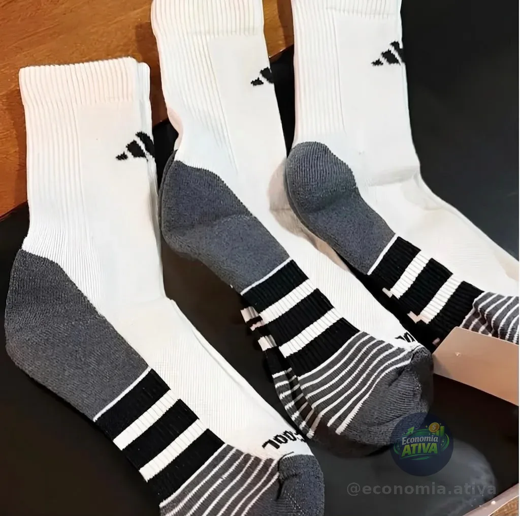 Kit 3 Pares Meia Adidas Crew