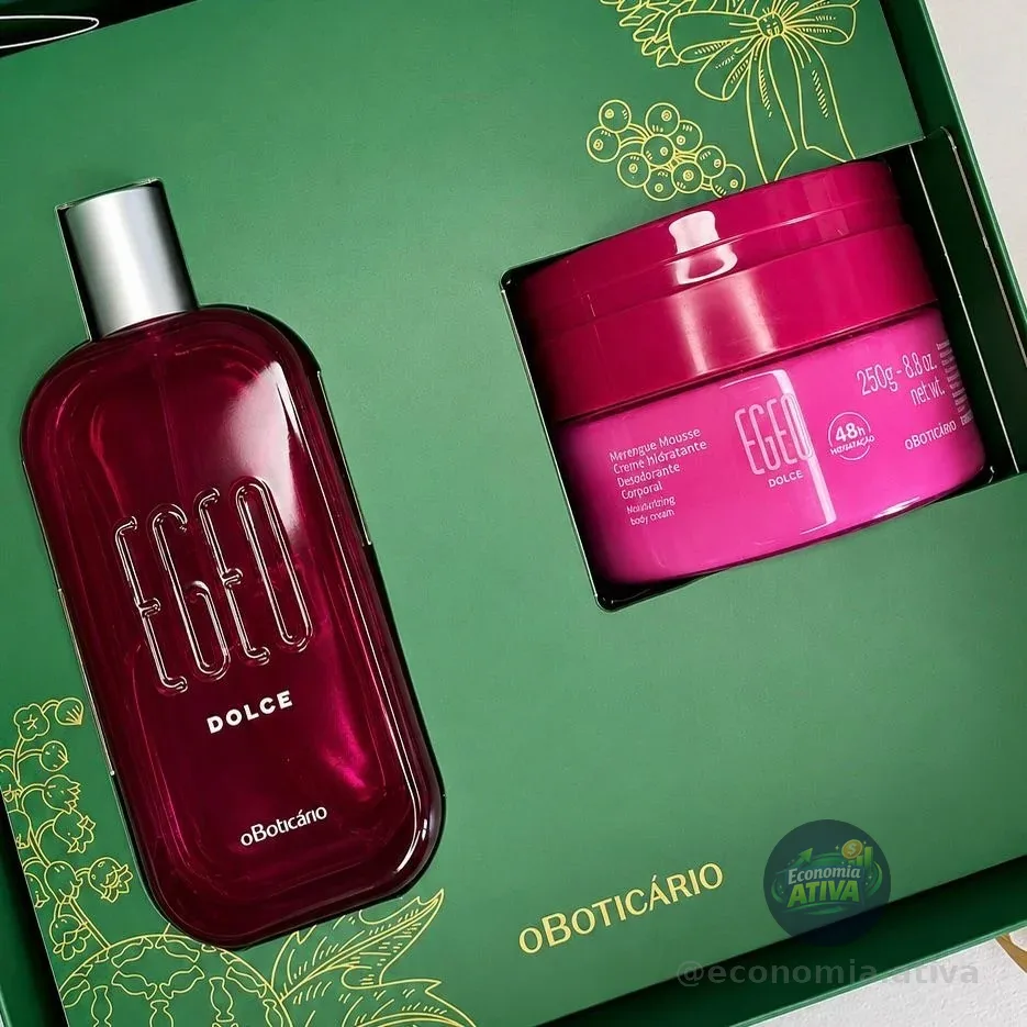 O Boticário Kit Egeo Dolce  Egeo Colônia 50ml  ⁠Creme Hidratante Merengue Mouse 85g
