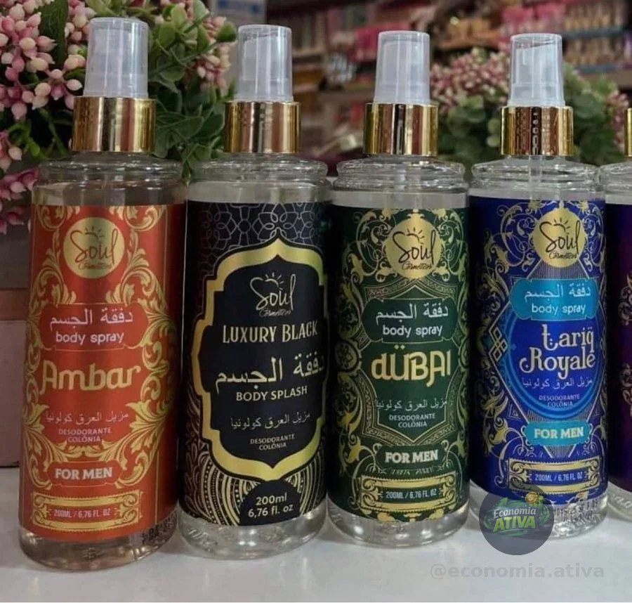 Body Splash Arabe C/4un 200ml Perfume Masculino De Luxo Alta Concentração