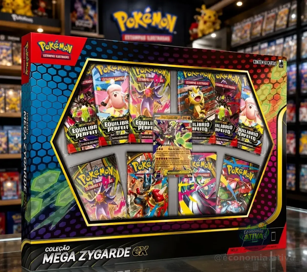 Cartas Pokémon Tcg Mega Zygarde Ex c/ 10 Boosters Copag