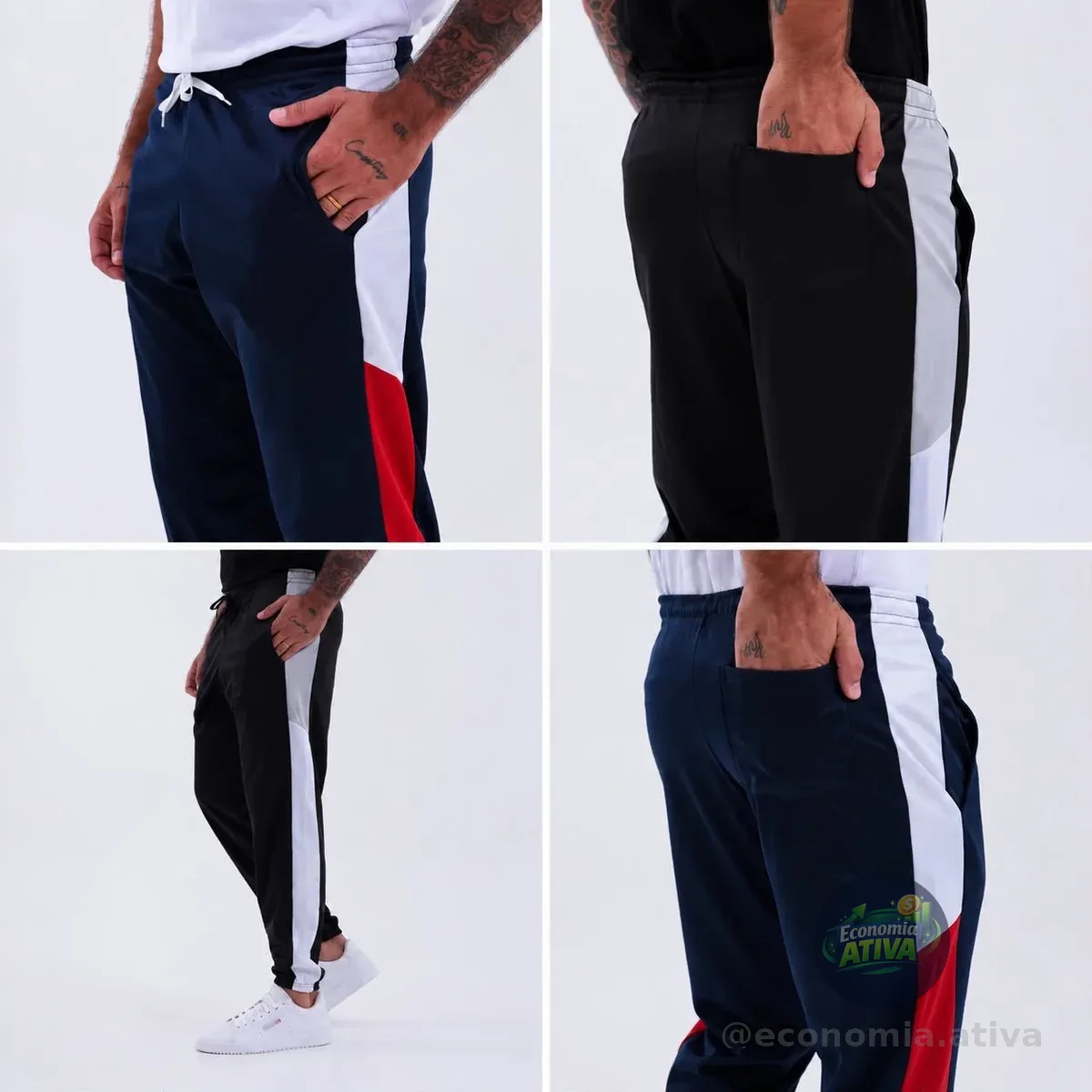 Kit2 Calça Moletom Masculina Academia Corrida Chimpa Esporte