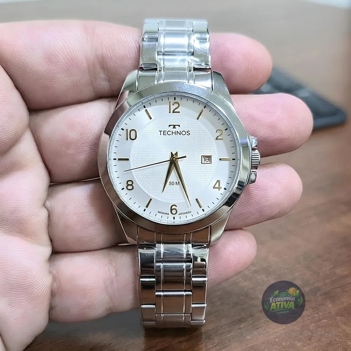 Relógio Technos Masculino Steel Prata Quartz