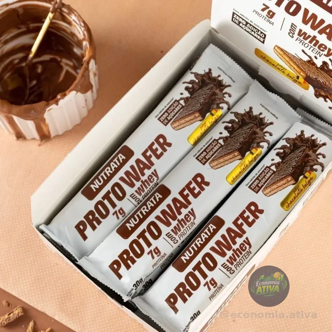 Proto Wafer 30g Display 12 Unidades Sabor Chocolate Belga Nutrata