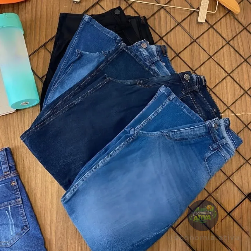 Kit 3 Calça Jeans Slim Com Lycra Elastano