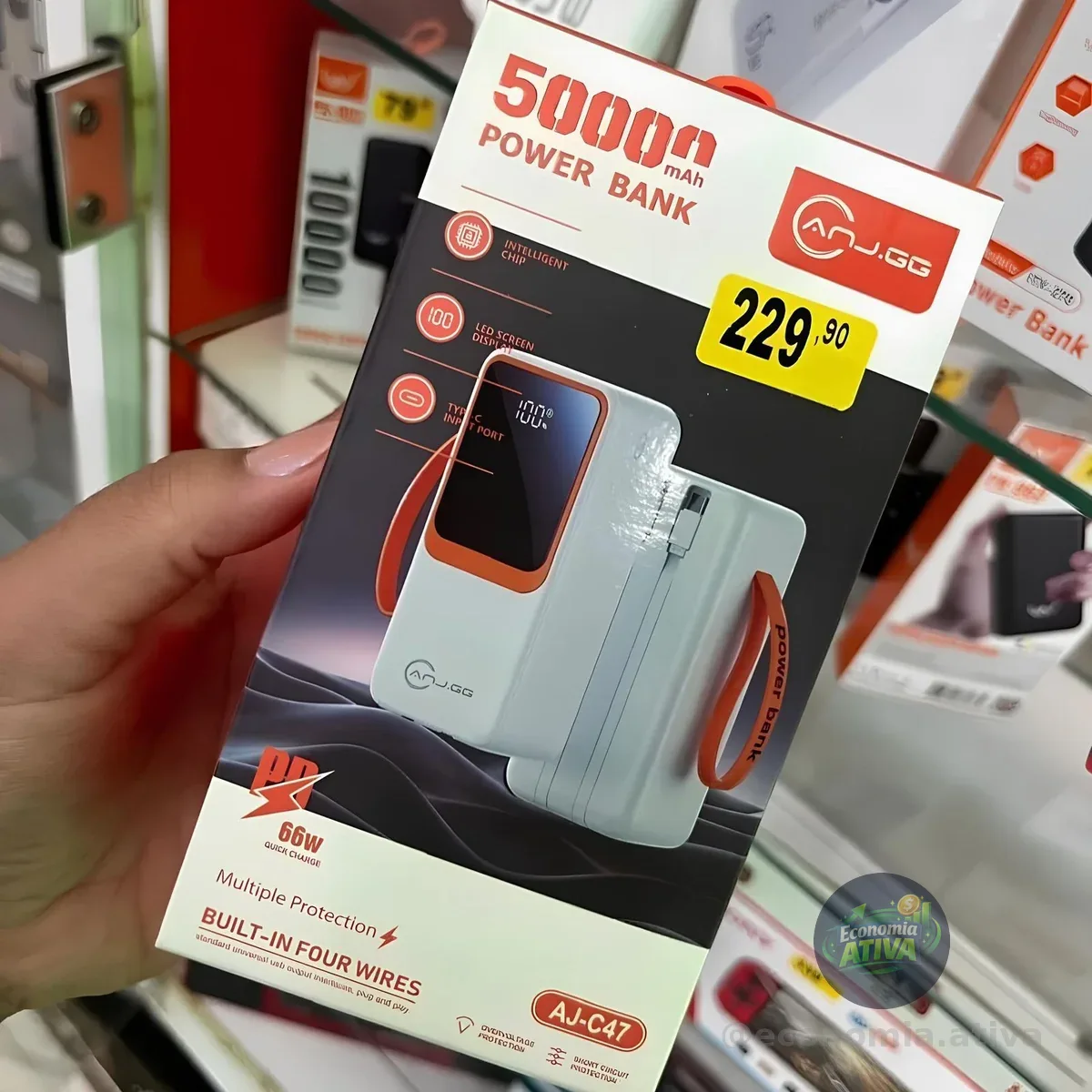 Carregador Portátil Comica Power Bank 50000 Mah