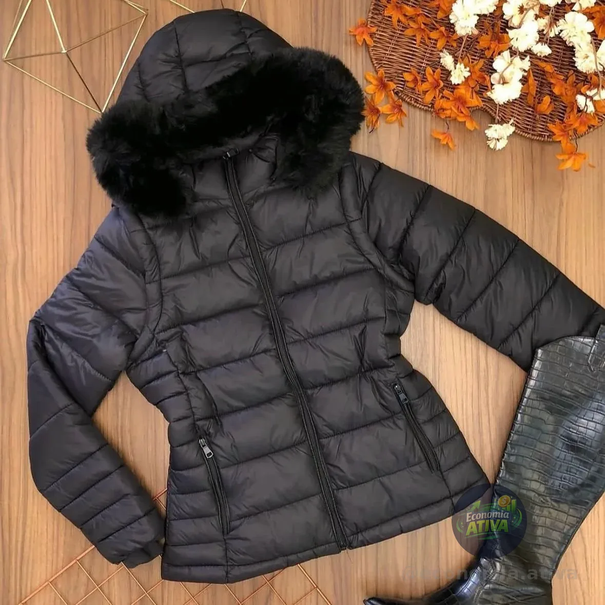 Jaqueta Puffer Feminina Forrada Pelucia Bobojaco