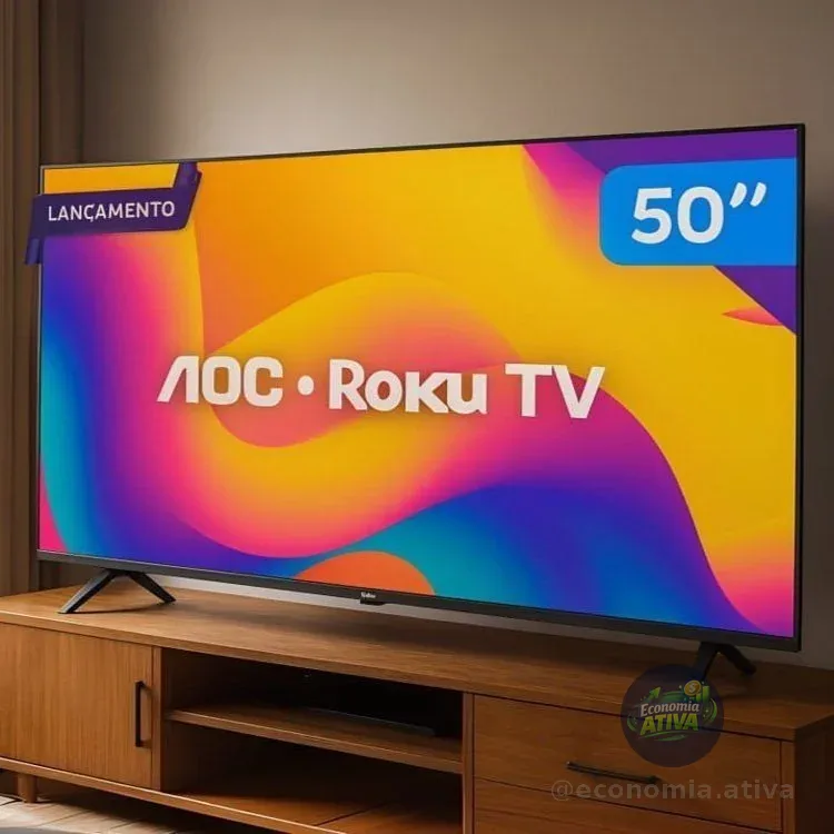 Smart TV AOC 50" 7045 4K UHD Roku TV