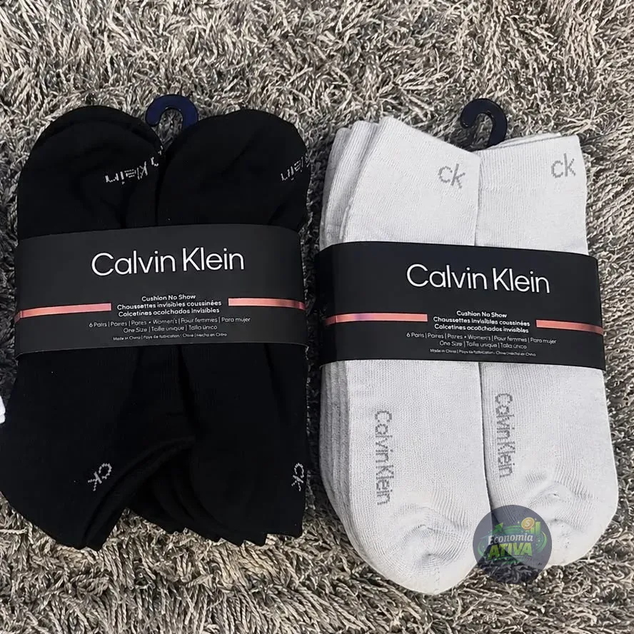 3 Pares Meias Calvin Klein Cano Curto