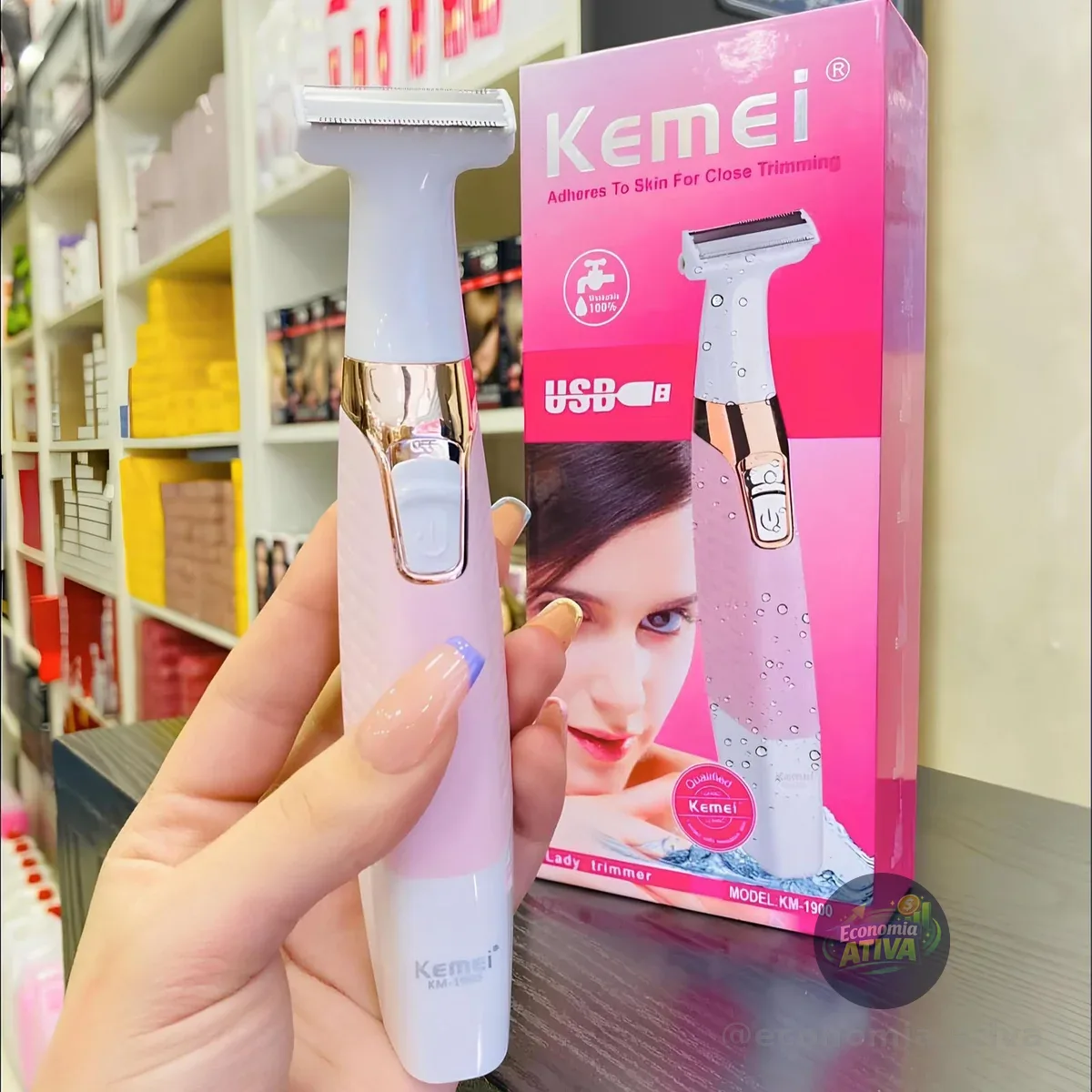 Depilador Elétrico Kemei Km-1900 Para Zonas Íntimas