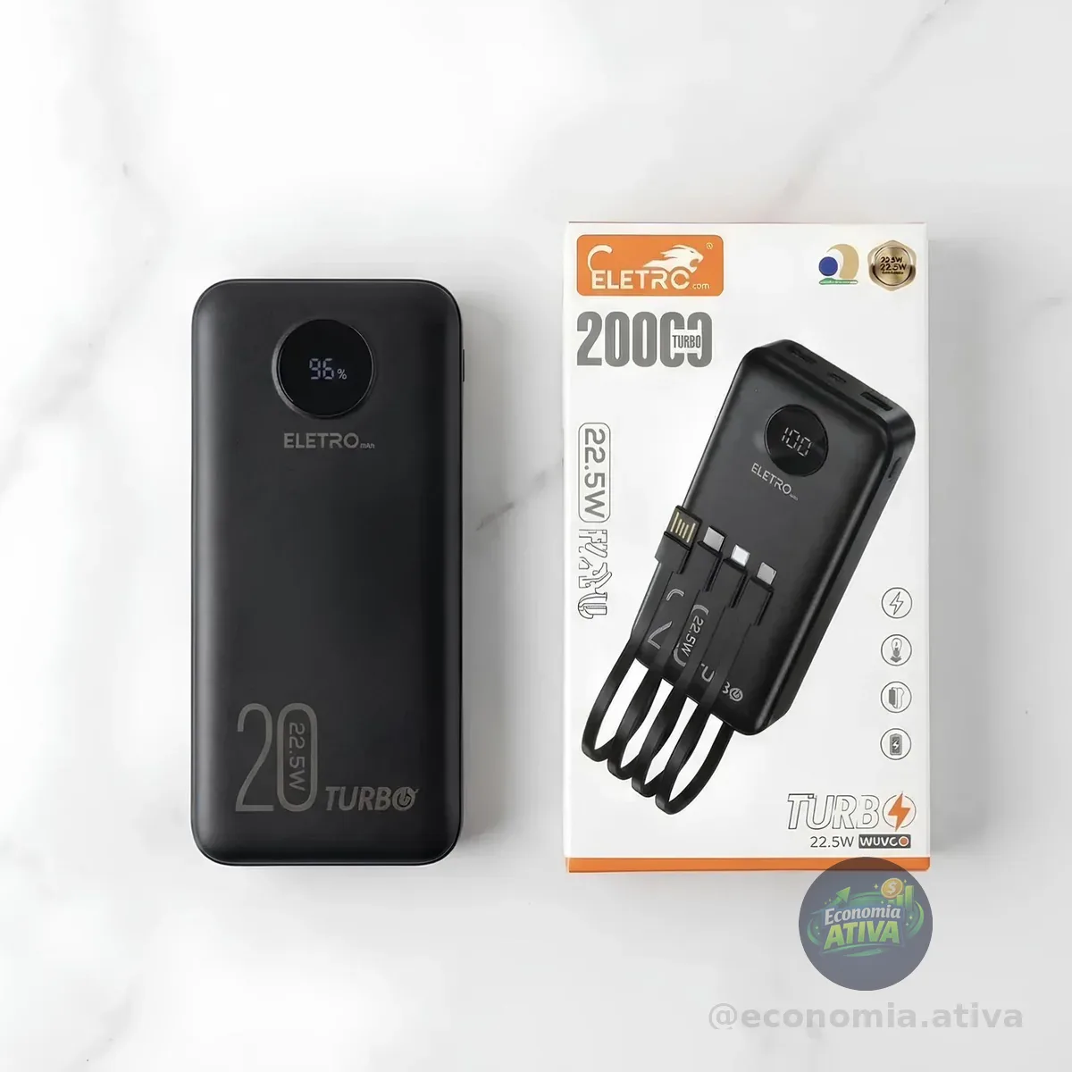 Carregador Portátil Davely Power Bank 20000mah Turbo