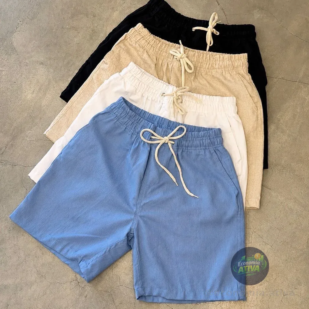 Kit 4 Short Linho Mauricinho