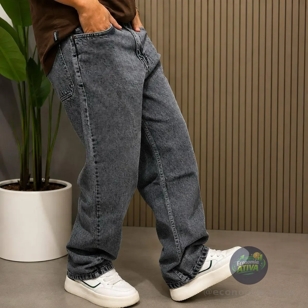 Calça Balão Calca Jeans Bag Boca Larga Streetwear