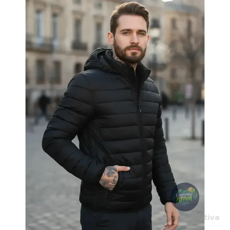 Bobojaco Masculino Forrado Térmico Capuz Impermeável