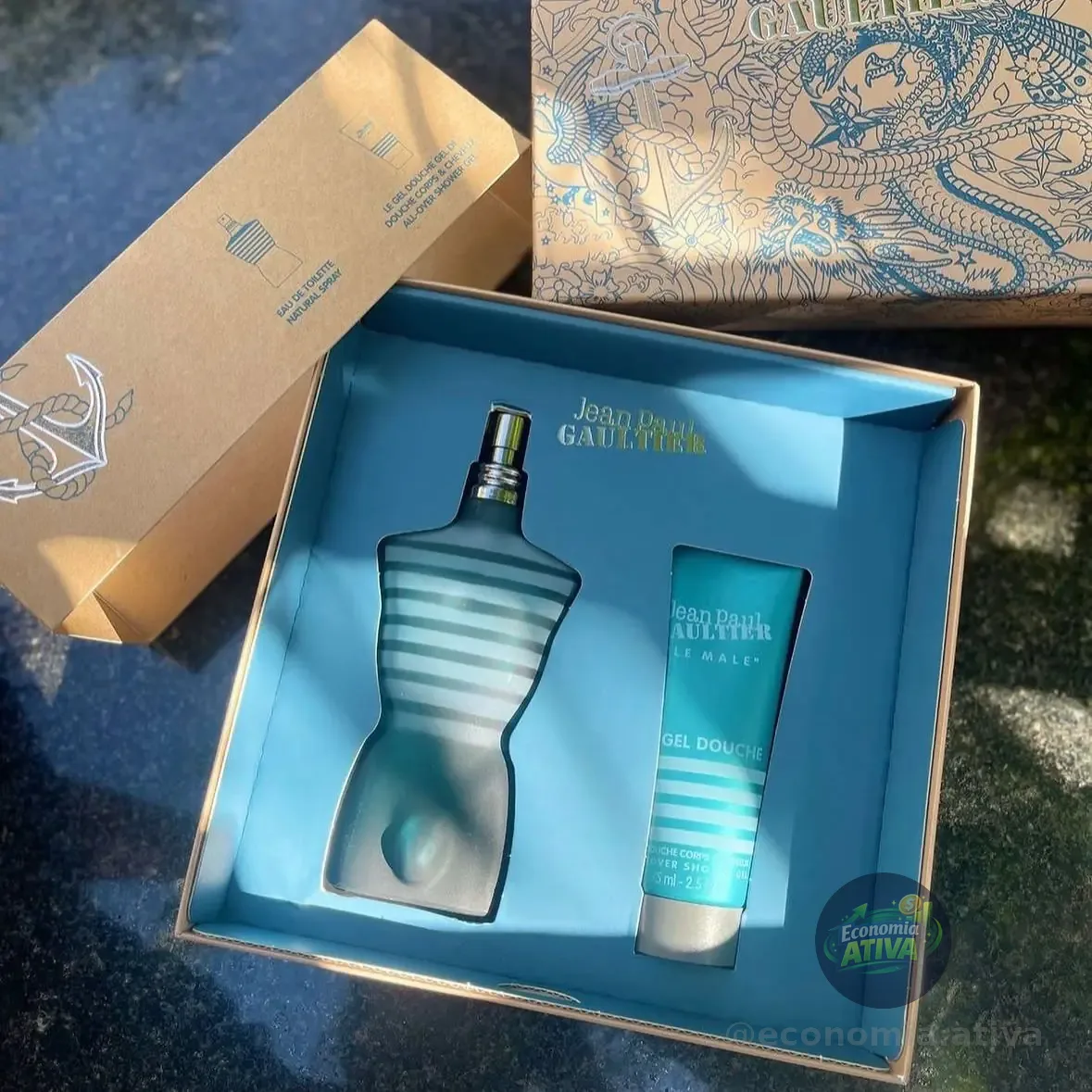Kit Jean Paul Gaultire Le Male - Perfume EDT 75ml - Gel de Banho 75ml