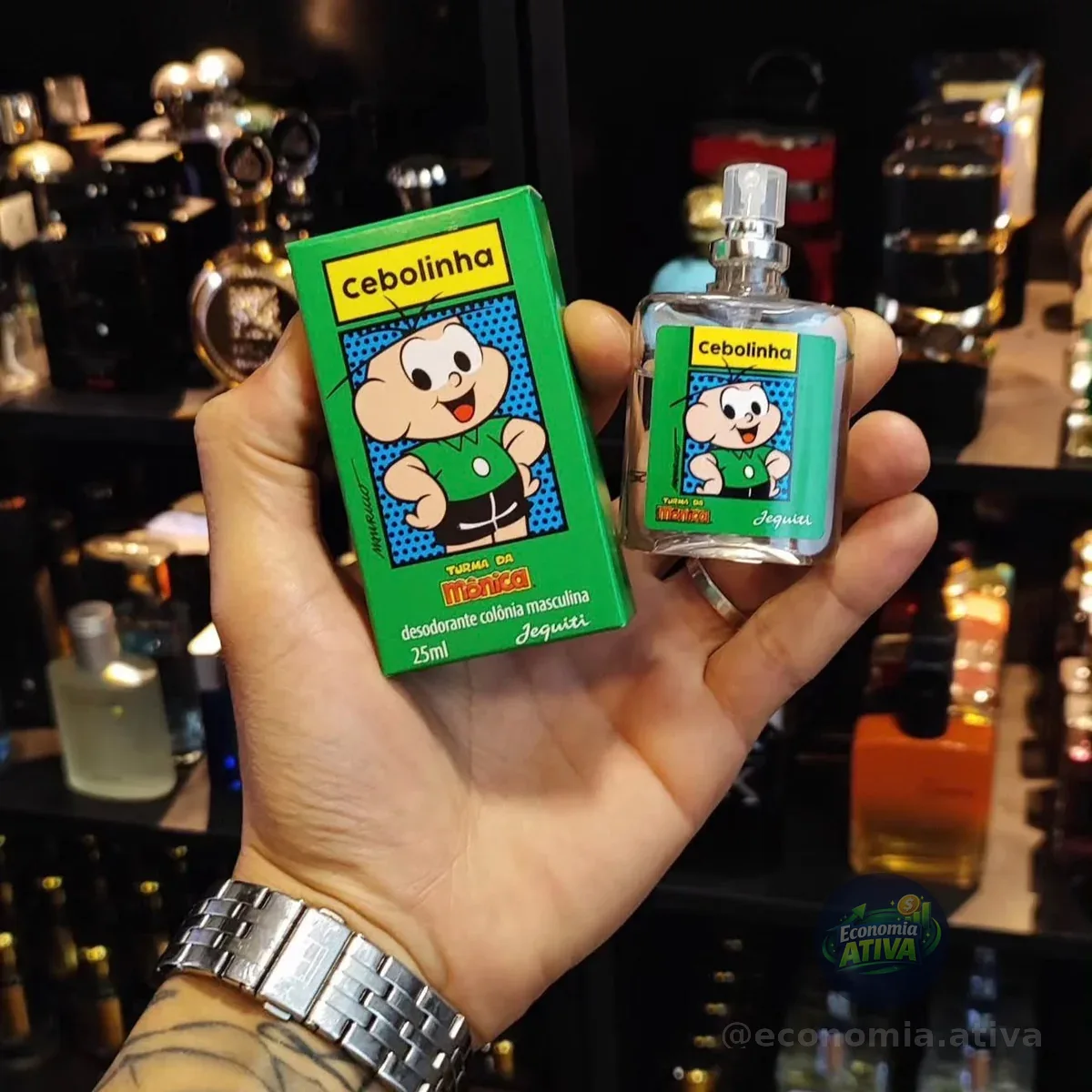 Colônia desodorante masculino teen Cebolinha Turma da Mônica 25ml em spray Jequiti