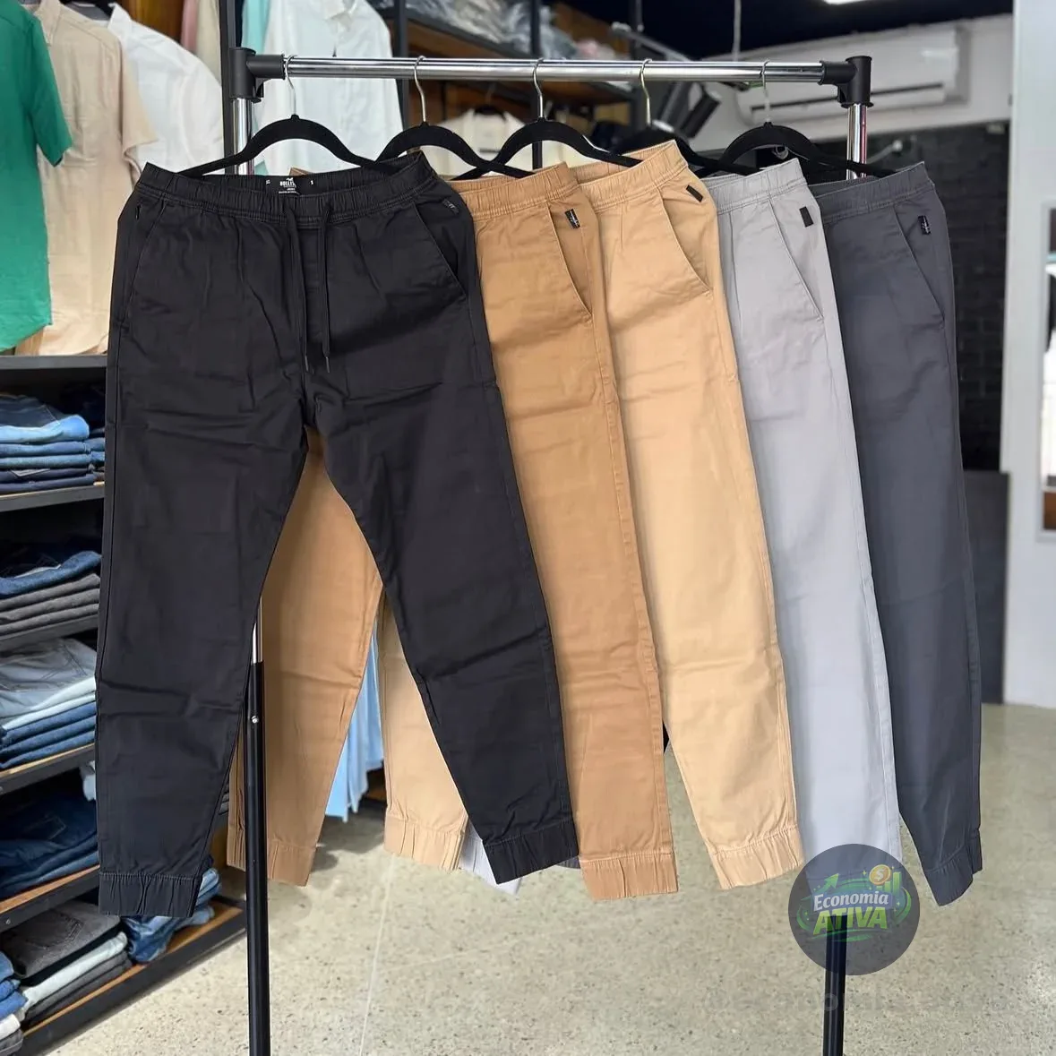 Kit 3 Calças Jogger Masculina Jeans Com Punho Elastico