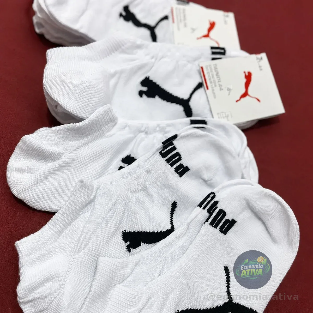 Kit 9 Pares Meias Invisível Puma Sapatilha Soquete Original