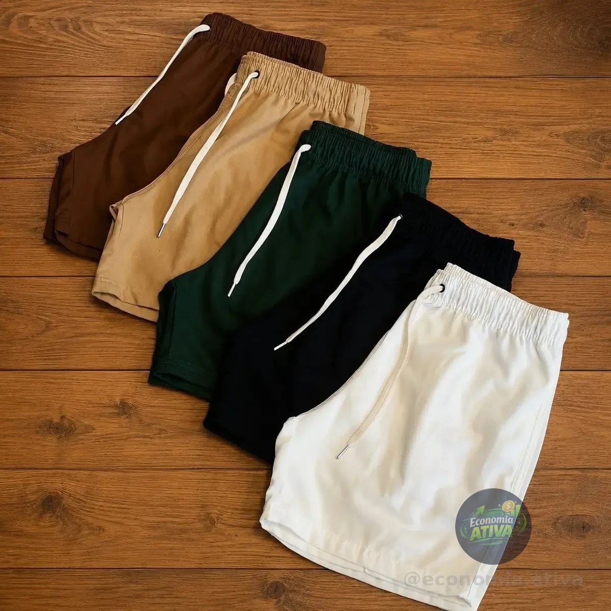 Kit 3 Shorts Masculino Linho