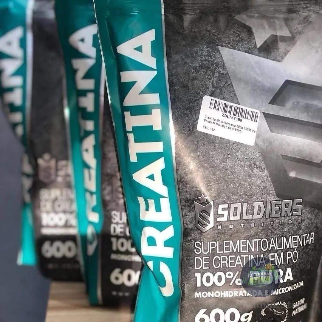Creatina Monohidratada 1200g Soldiers Nutrition 100% Pura Sem Sabor