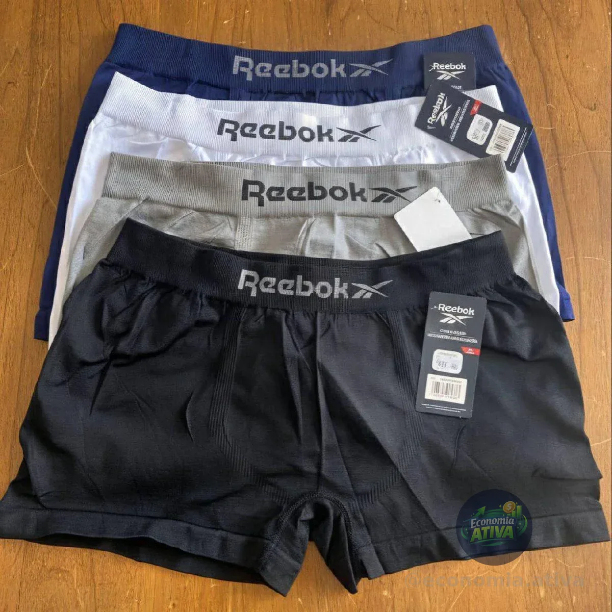 Kit 6 Cuecas Boxer Reebok Microfibra Sem Costura Original