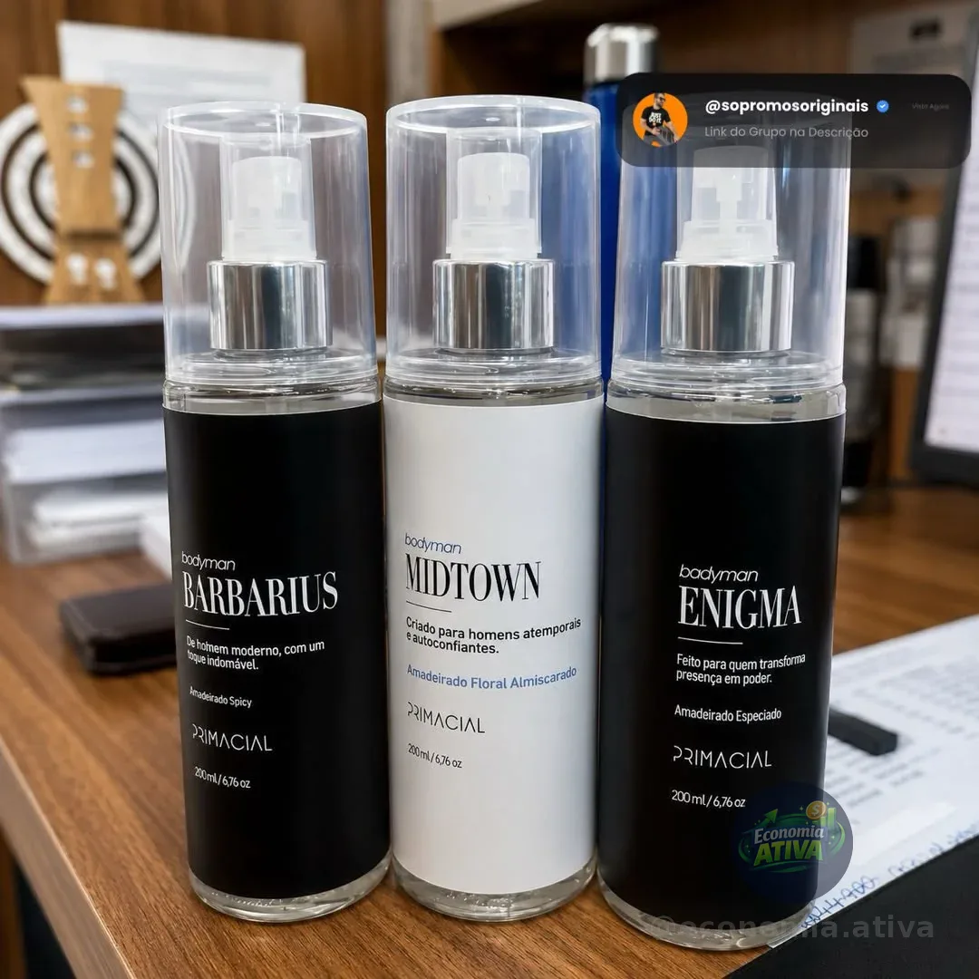 Kit Body Splash Masculino Barbarius + Enigma + Midtown 200ml
