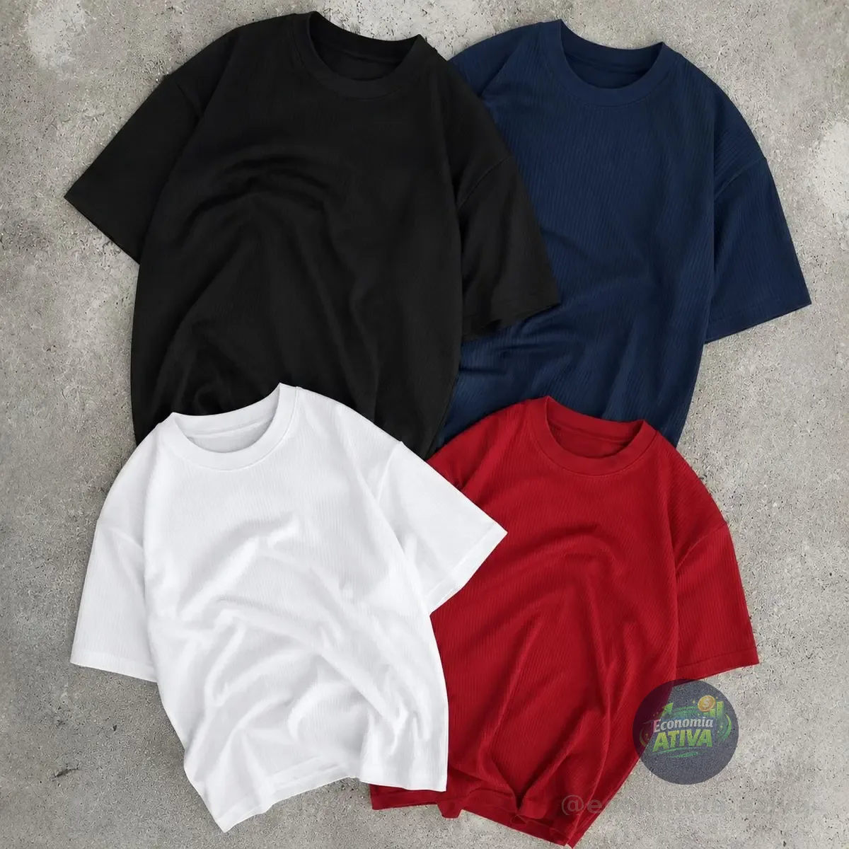 Kit 4 Camisetas Canelada Ribana
