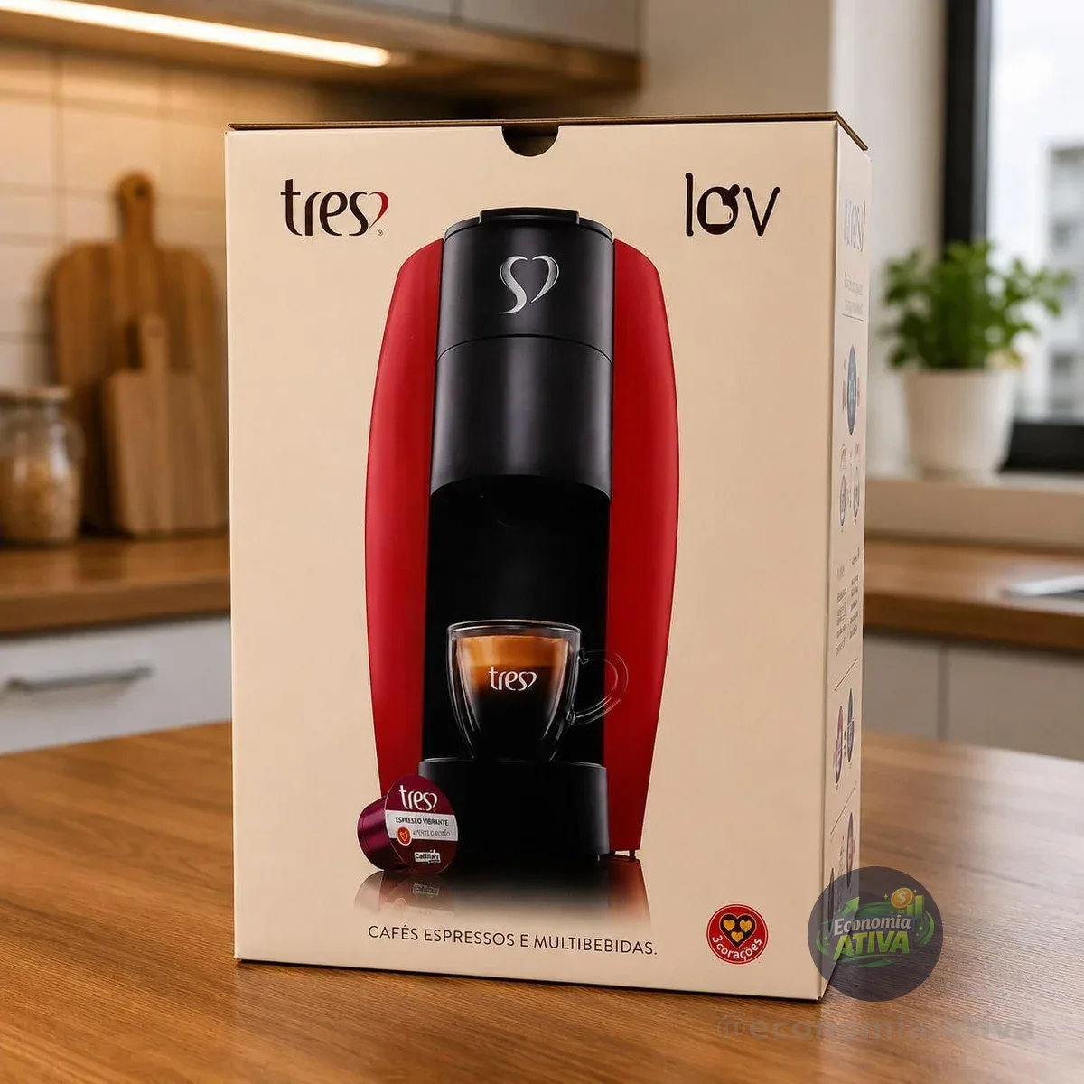 Cafeteira Espresso Lov V Tres 3 Corações