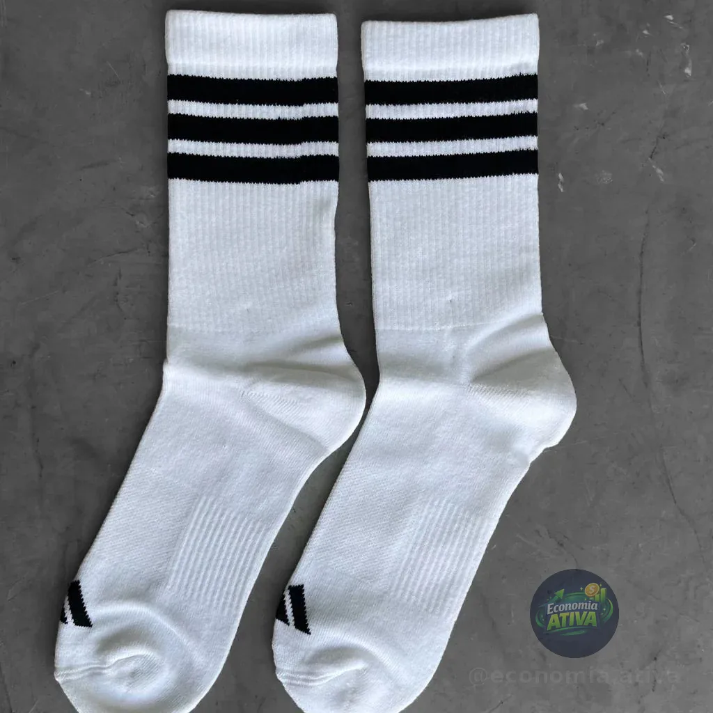 Kit 3 Pares De Meias Três Listras Adidas