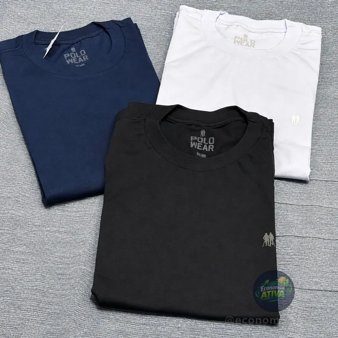Kit 3 Camisetas Masculinas Polo Wear Sortido 1 G Lisa