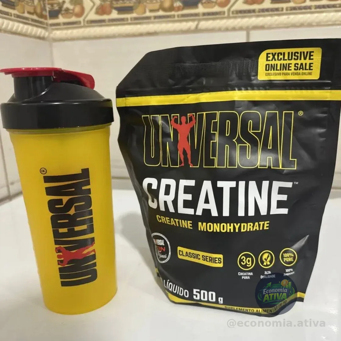 Creatina Monohidratada 500g Refil + Coqueteleira Universal Nutrition