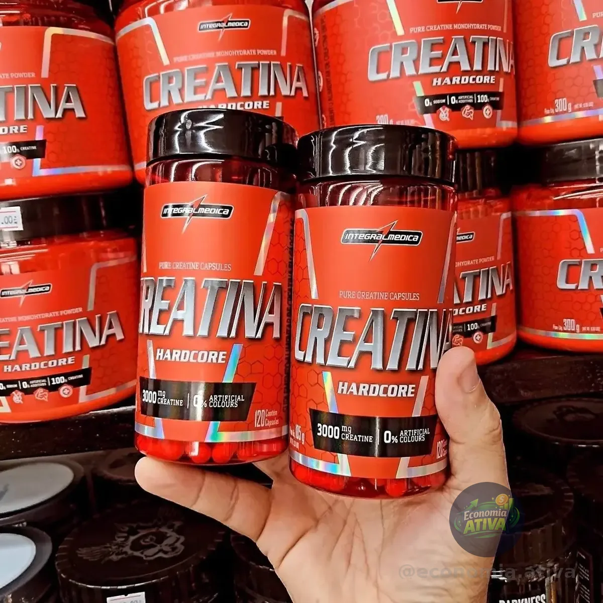 Creatina Hardcore 100% Pura 120 Capsulas