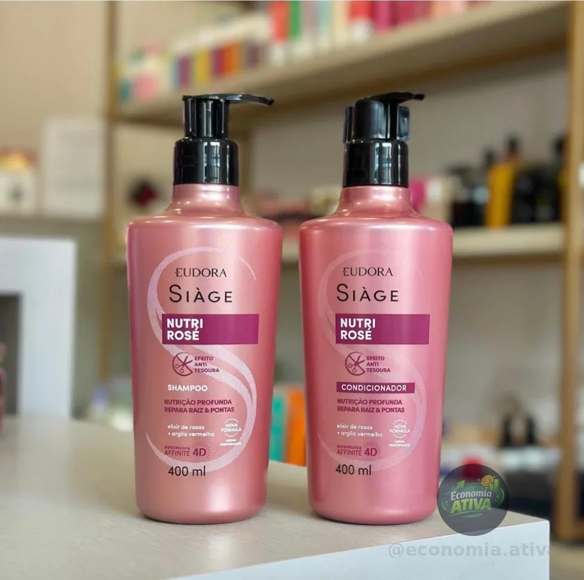 Eudora Kit Siàge Nutri Rose: Shampoo 400ml + Condicionador 4