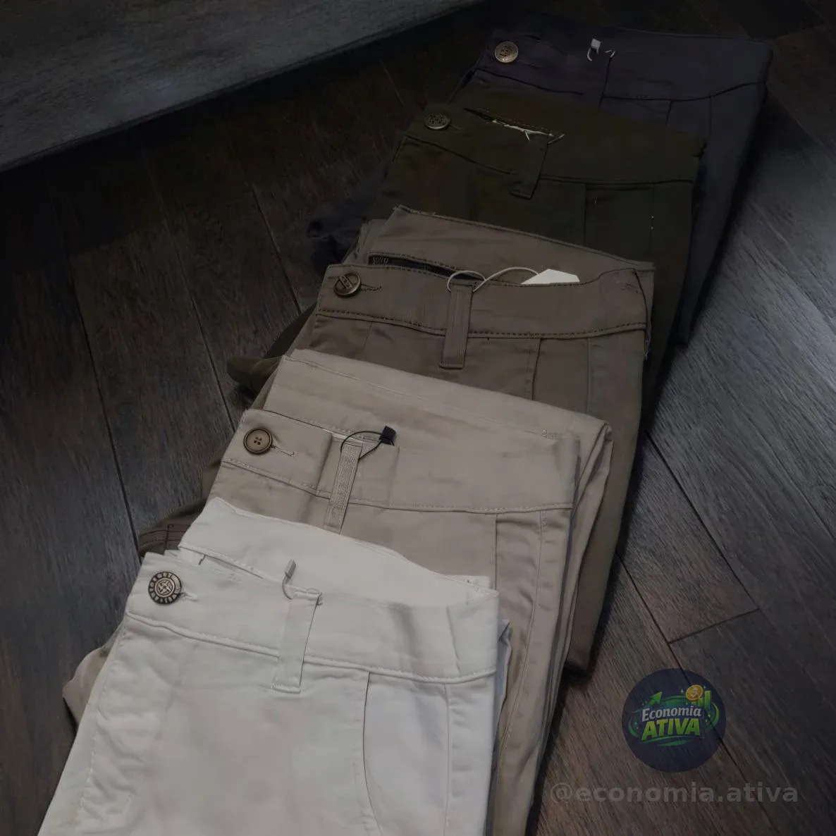 Calça Sarja Alfaiataria Bolso Faca